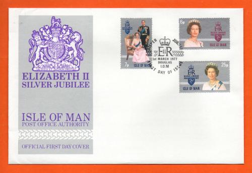 Isle Of Man - FDC - 1977 - `Queen Elizabeth ll Silver Jubilee` Post Office Issue - Official First Day Cover